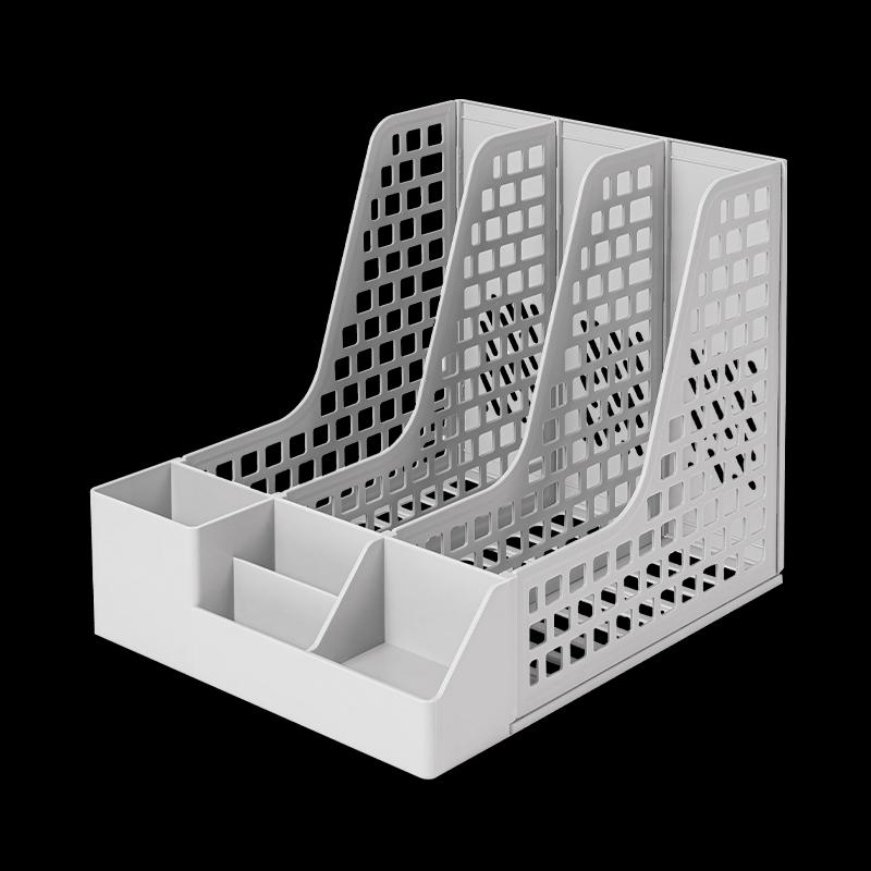 Deli 3-Section Desktop File Organizer with Pen Holder