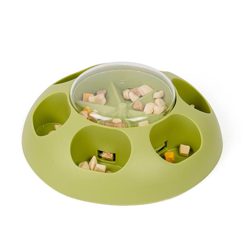 

Dog Puzzle Toys Push Type Feeder Leakage Interactive Feeding Toy for Small Medium-sized Cat Slow Food Dispenser Storage Bowl зелёный