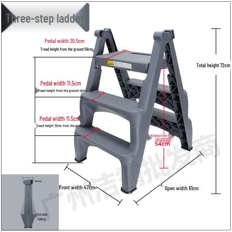 Hopfällbar pall, 2-3 stegs stege för bilvård och tvätt, för hushållsbruk