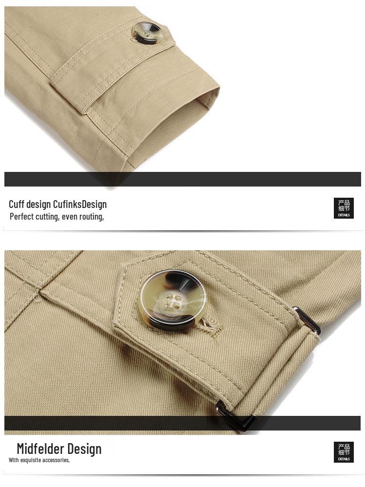 Pánská bunda z prané bavlny: Neformální jarní/podzimní módní kabát