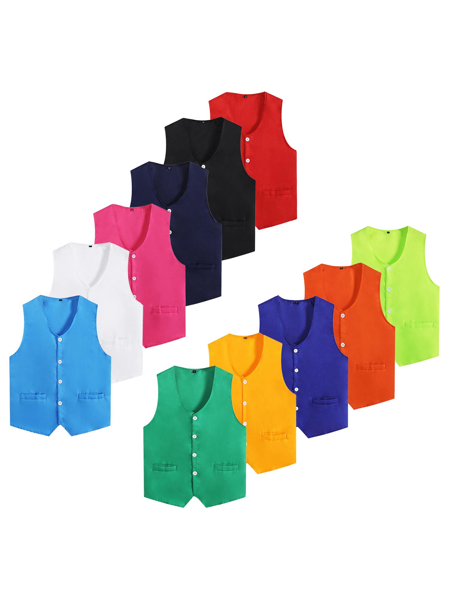 

Womens Mens Button Vest Uniform Adult Waiter Bartender Work Uniform Unisex Volunteer Activity Vest Waistcoat