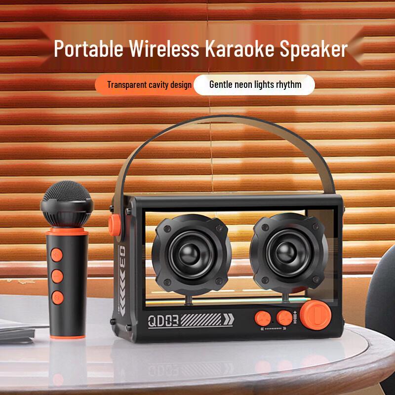 Bach Johann QD03 Bluetooth Karaoke Speaker with Microphone