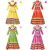 Mexicana Cosplay Long Dress Costumes For Kids Halloween Party Gift Performance
