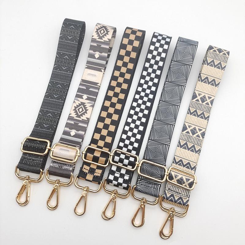 Ethnic Style Printed Shoulder Strap One Shoulder Crossbody Adjustment Long Bag Accessories Reduce The Burden Wide Shoulder Strap
