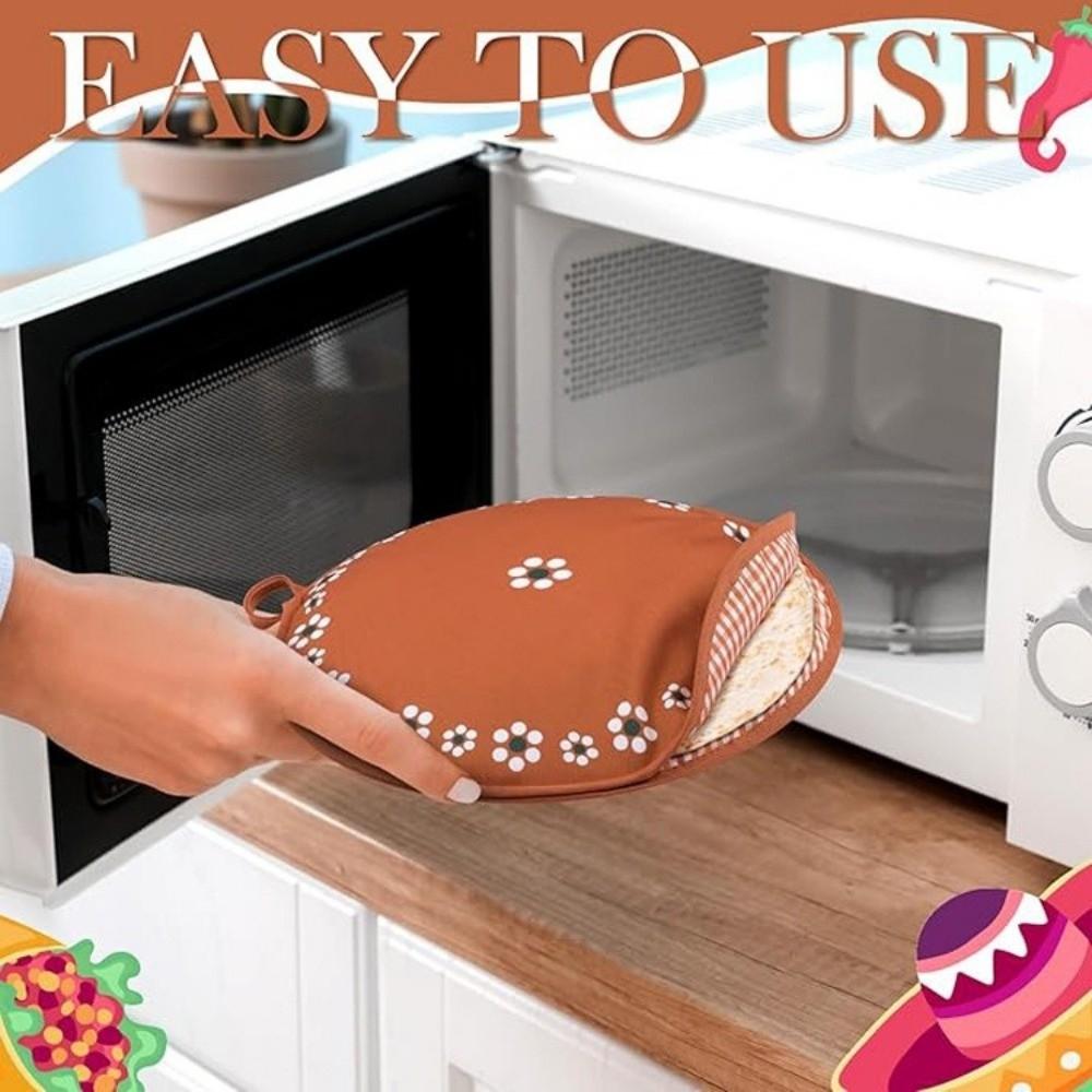 Microwave Heating Tortilla Warmer Bag Heat Resistant Bread Warmer Storage Outdoor Use