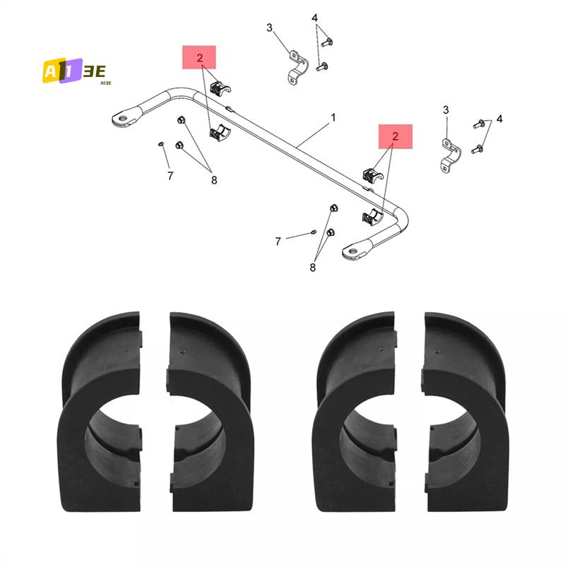 

A03E-2Pcs Rear Stabilizer Bar Bushings For Polaris Ranger 500 570 499 700 800 900 1000 5439731 5438903 5437423 5433866 чёрный