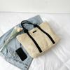 Elegante Damen Strohgewebte Handtasche Damen Urlaubs Strandtasche Lässige Shopper Tragetasche Handtaschen mit oberem Griff