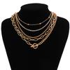 Salircon Boheemse Meervoudige Metalen Ketting Sleutelbeen Ketting Trend Exquise Strass Choker Klassieke Casual Sieraden voor Vrouwen