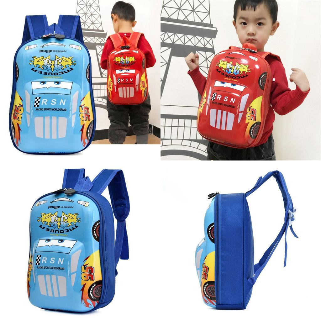 Kids Car Themed School Backpack Eva Material With Breathable Straps For Preschool And Elementary Education