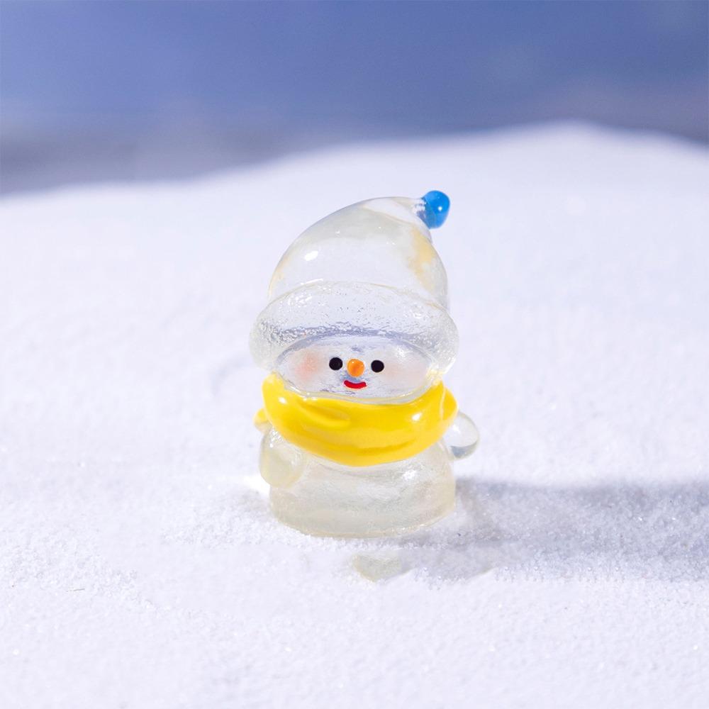 10pcs Cute Snowman Miniature Figurines Transparent Merry Christmas Decoration  Christmas Gift
