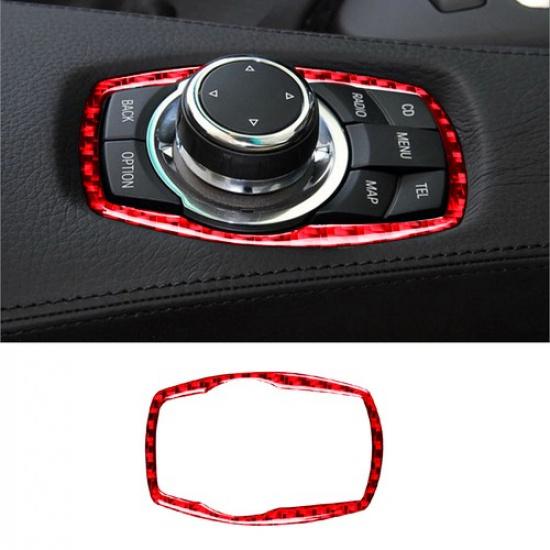 For BMW 6 Series M6 2008-2010 Red Carbon Fiber Interior Radio Control Cover Trim