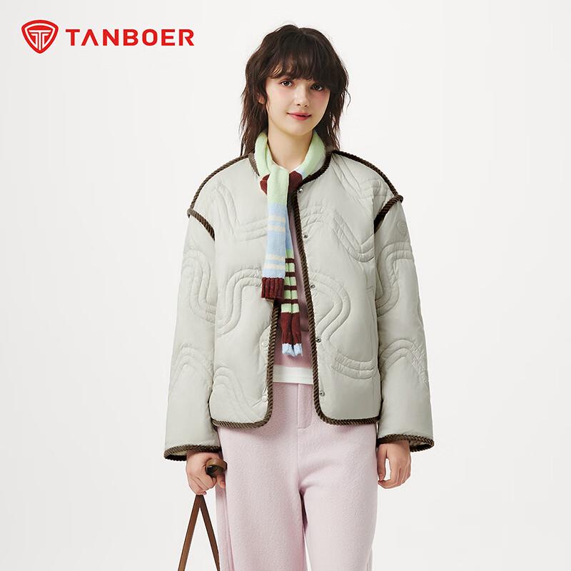 

Tanboer Women s Retro Lightweight Collarless Down Jacket XS