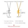 Luxury Stainless Steel Double-Layer Cross Pendant Necklace for Women Shiny Cubic Zirconia Geometric Clavicle Chain Daily Jewelry