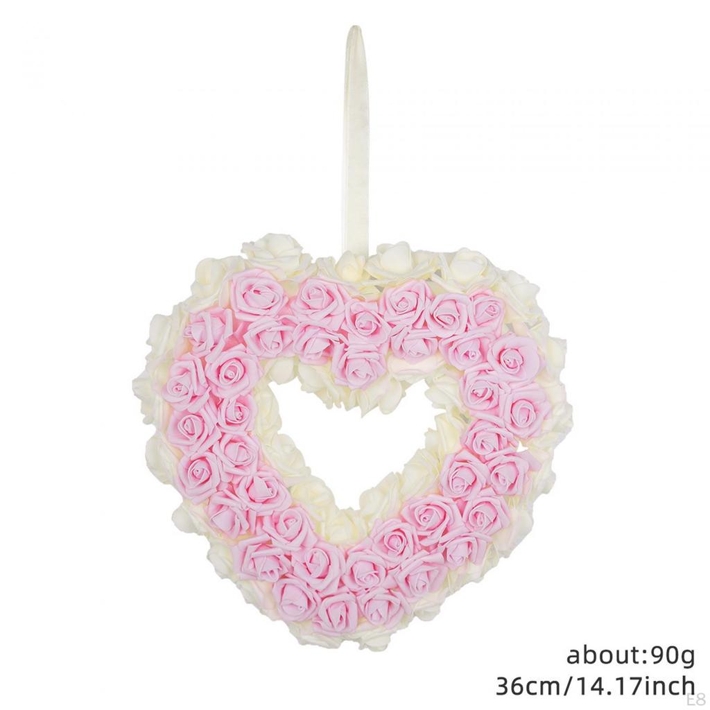 Artificial Heart Shaped Rose Wreath for Table Centerpieces and Events