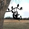 Swing Elf On Branch Steel Silhouette – Metal Wall Art for Home, Garden, Outdoor Statue Stake Decoration, Ideal for Birthdays