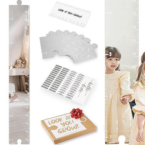 Mirror Growth Chart Sticker for Kids Wall Height Measure Decal