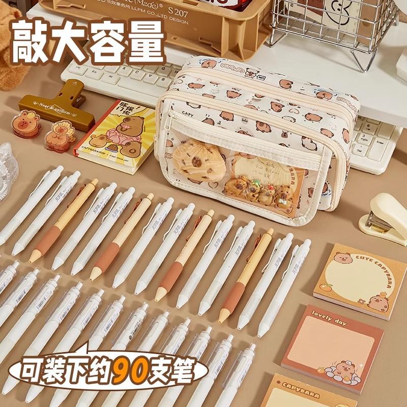 2025 new pencil case primary school students cartoon cute high value large capacity pencil case stationery bag