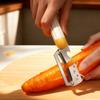 2 In 1 Vegetable Peeler & Bottle Opener, Stainless Steel Sharp Blade Peeler with Wooden Handle, Multifunctional Kitchen Tool for Apples Potato Carrot