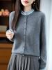 Women's 100% Pure Wool Lace Cardigan - Autumn/Winter Fashion Knit Sweater