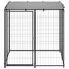 vidaXL Kennel Black 110x110x110 cm Steel