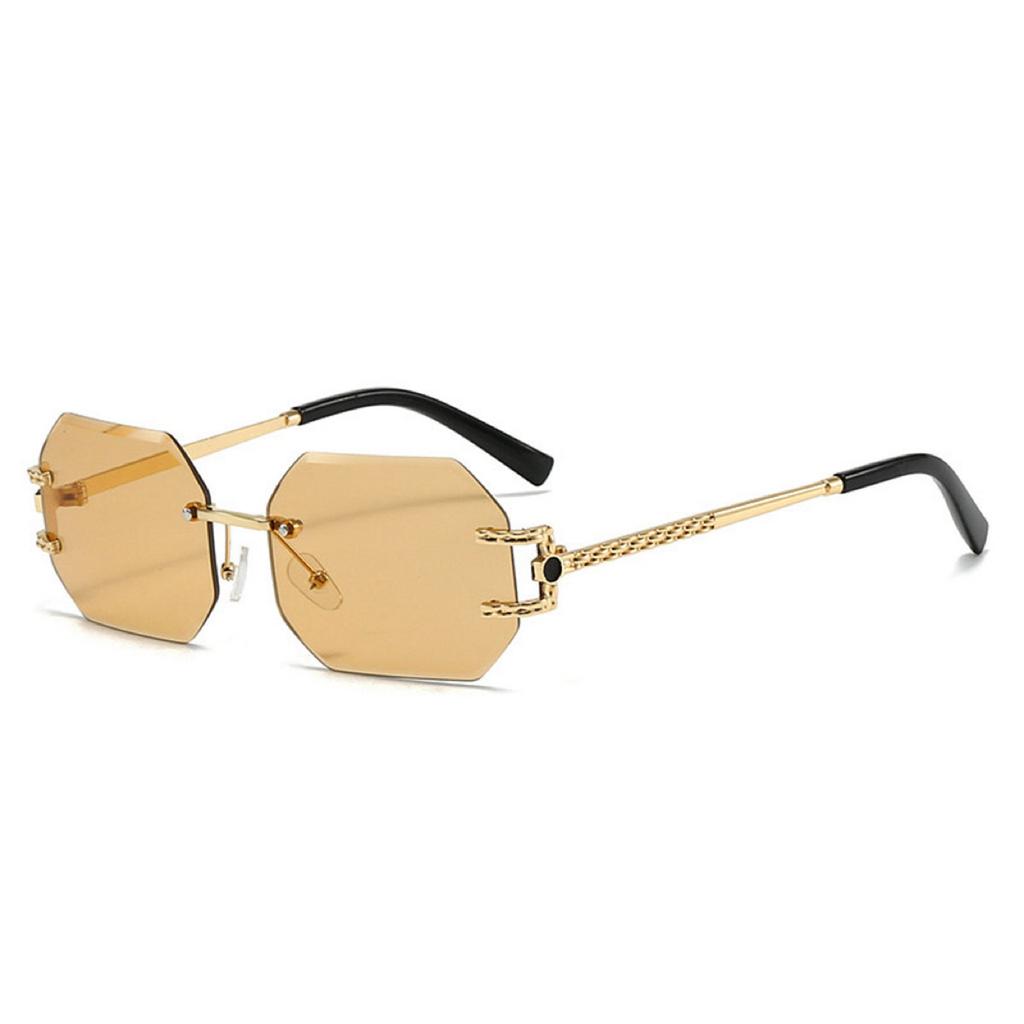 New Frameless Sunglasses, High-end Polygonal Glasses, Fashionable Gradient Color Sunshade Sunglasses, Men's Trend