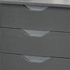 Computer Desk with Drawers, High Gloss Home Office Desk with Storage Cabinet, Study Workstation, 120 x 60cm, Grey