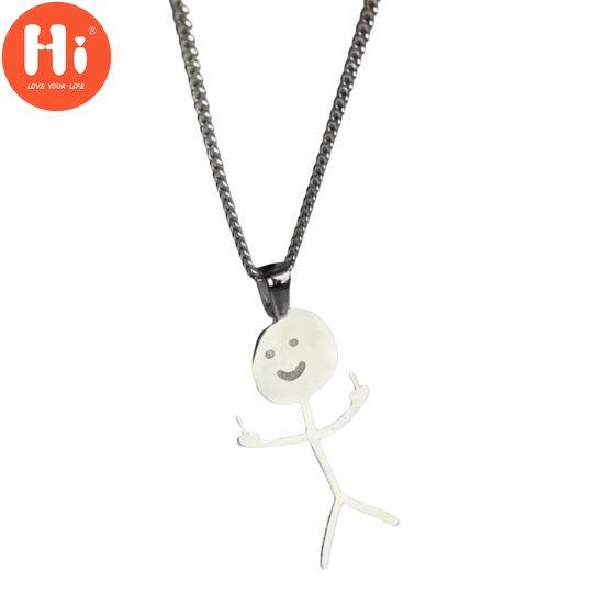 Dobrý den, skvělý stylový unisex dámský obojek Funny doodle náhrdelník pro muže s přívěskem klíční řetízek pro klub