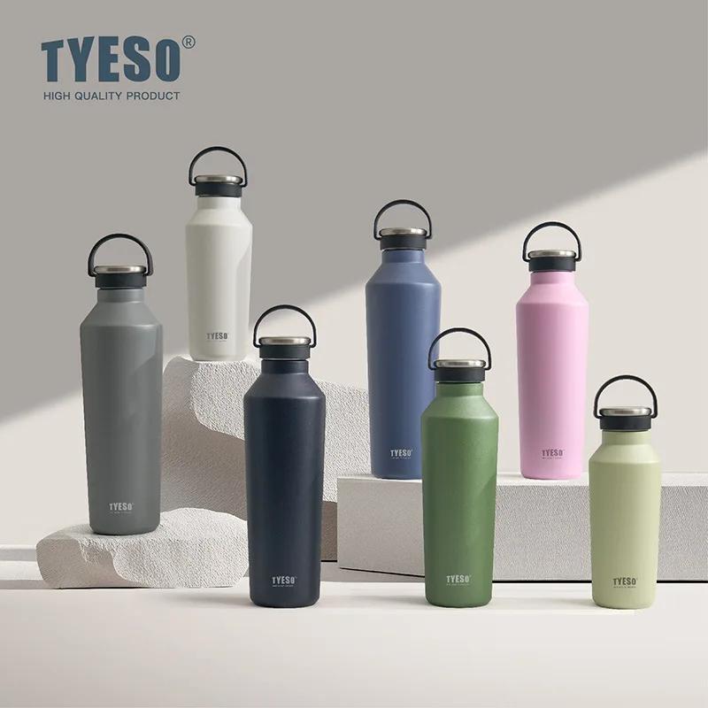 Tyeso 500ML Thermos Vacuum Insulated Water Bottle Durable Leak-Proof for Outdoor Sports Matte Finish Carry Portable Handle