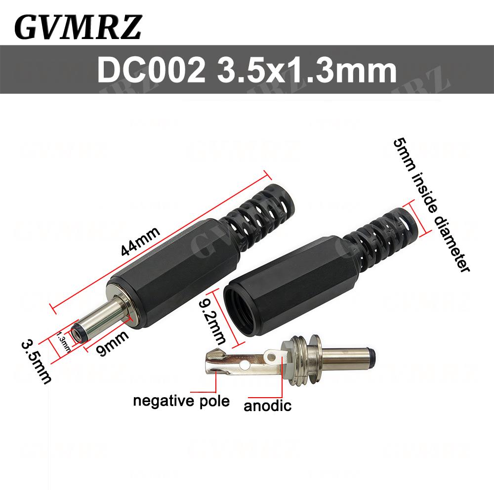 10PCS DC Connectors 5.5x2.1mm 3.5x1.3mm DC Power Plug Male Female Jack Socket Panel Mount DC Power Adapter Connector 5.5*2.1