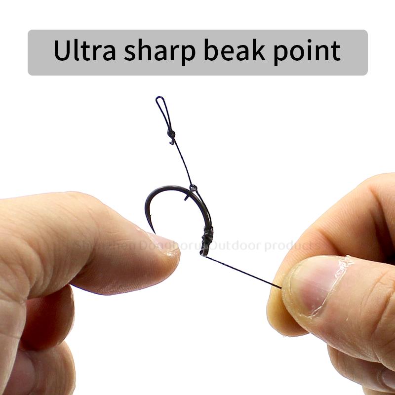 3pcs/pack Carp Fishing Blow Back Rig Barded And Barbless Hook Size 2 4 6 With Fishing Line Anti Tangle Sleeve Carp Fishing Terminal Tackle Accessories