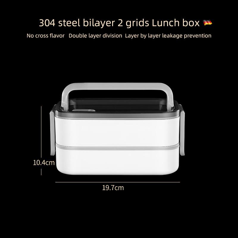 

304 stainless steel lunch box for Adults Kids School Office 2 Layers 3 Grids bento Food Storage Containers Easy to Clean