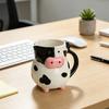 Tazze da Caffè da Ufficio con Manico, Tazza in Ceramica Mucca 3D, Capacità 580ml, Tazze Mattutine Carine, Tazza Animale, Decorazione da Scrivania Originale per Casa E