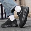Fashion Lace-up Men's Running Shoes PU Leather Outdoor Sneakers Male Thick-soled Sports Shoes Big Size 39-48