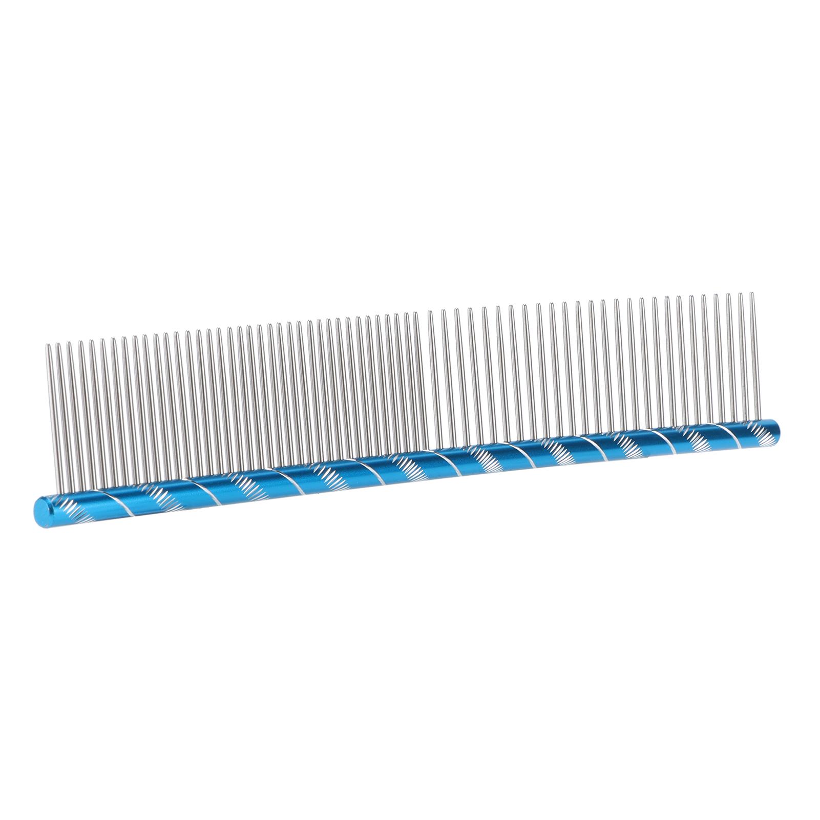 

Pet Comb Stainless Steel Teeth Straight Comb Removes Knots and Tangles for Dogs and Cats19cm Blue 19cm / 7.5in синий