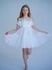 Girls' Princess Layered Puffy Train Gown for Piano Performances & Runway