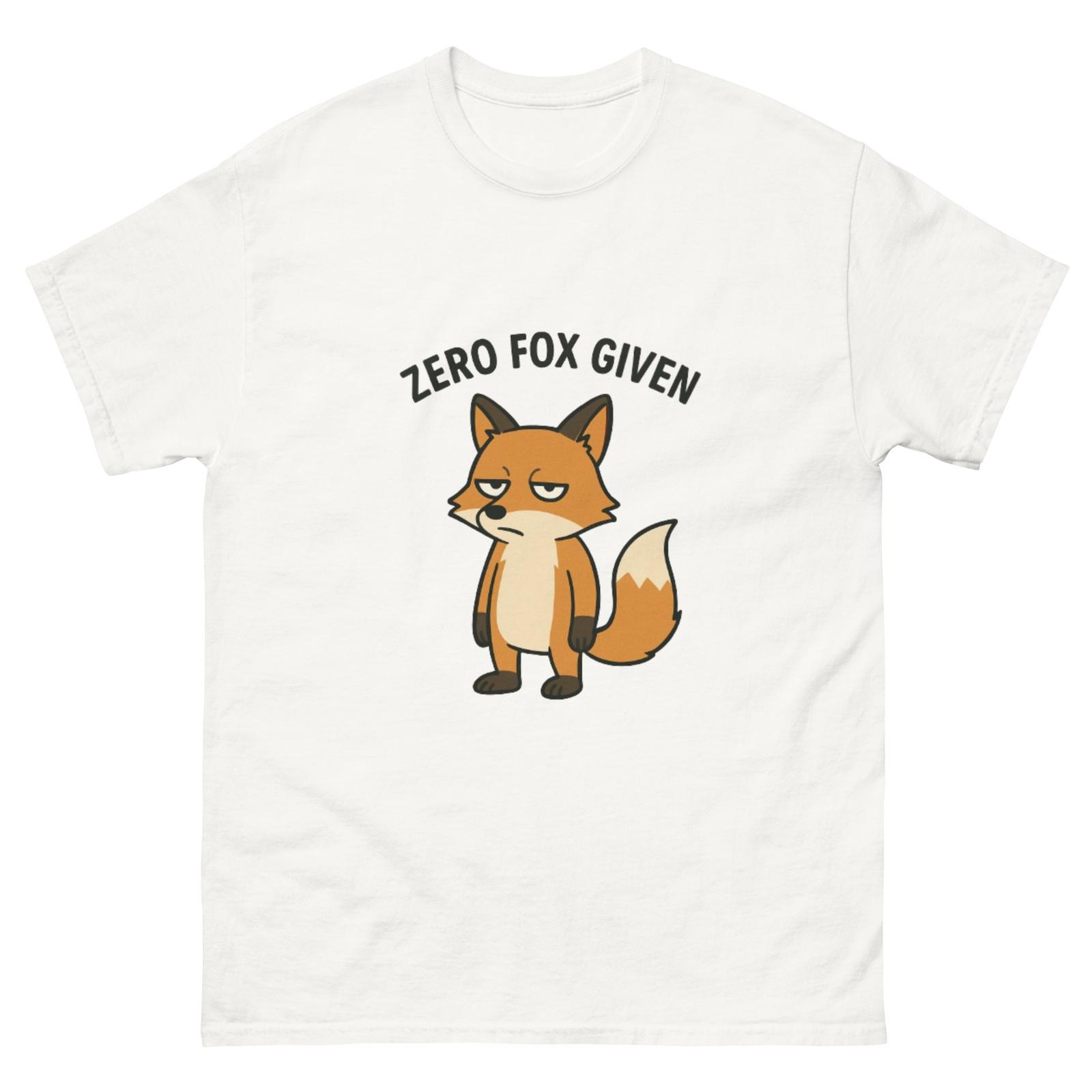 Funny Fox T-Shirt Mens Womens Tees Top ZERO FOX GIVEN | Grumpy Cartoon Animal Tee Unisex Gift 4XL