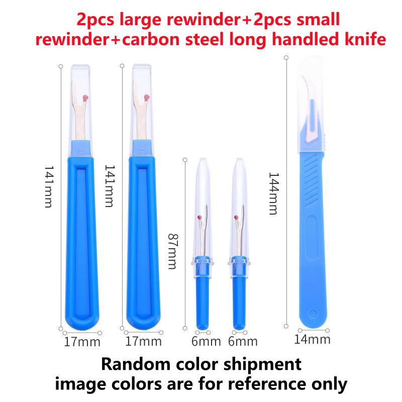 5Pcs Blue Sewing Seam Ripper Kit Colorful Sewing Stitch Thread Unpicker Seam Ripper Thread Cutter Scissor for Thread Remove