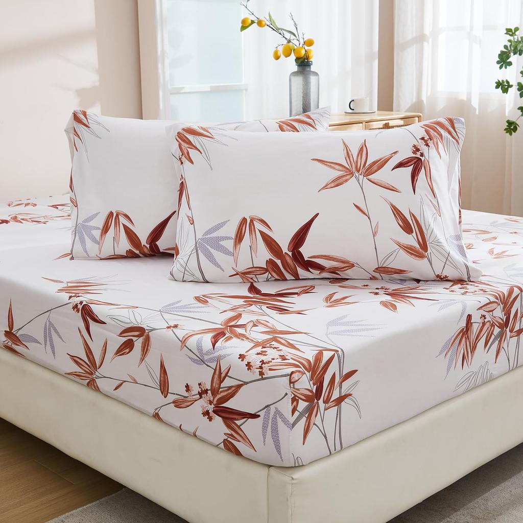 Plant Flower Pattern Bed Hat Three-Piece Digital Printing Bedding Bed Hat Three-Piece Set Children And Adults