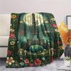 Paris Eiffel Tower Print Flannel Blanket, High quality Comfortable for All Seasons, Home Decor, Warmth and Comfort, Perfect for Christmas Gifts90