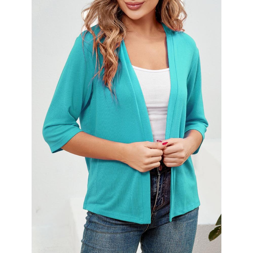 A New Elegant Summer Outerwear Sun-protective Top with Three-quarter Sleeves and A Knitted Cardigan