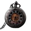 Large Mechanical Pocket Watch Fashion Classic Retro Black Hollow Roman Men'S And Women'S Pendant Watch