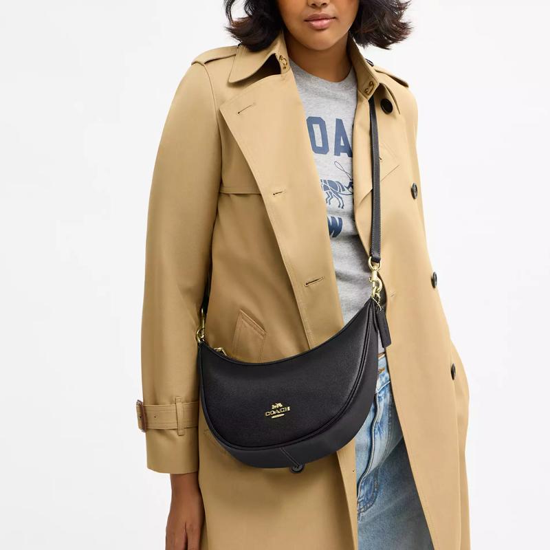 Coach Aria 26 Gold-tone Hardware Leather Crossbody Tote Medium Women's Black