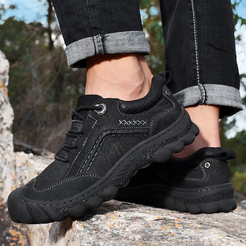 Fashion Men Shoes High Quality Hiking Shoes Trekking Sneakers Shoes Men Comfortable Ankle Boots Genuine Leather Handmade Casual Footwear