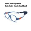 Kids TR90 Optical Glasses Rounded Square Frame Size 41 with Elastic Strap Retainer Flexible Bendable for Boys Girls 2-3 Years Old