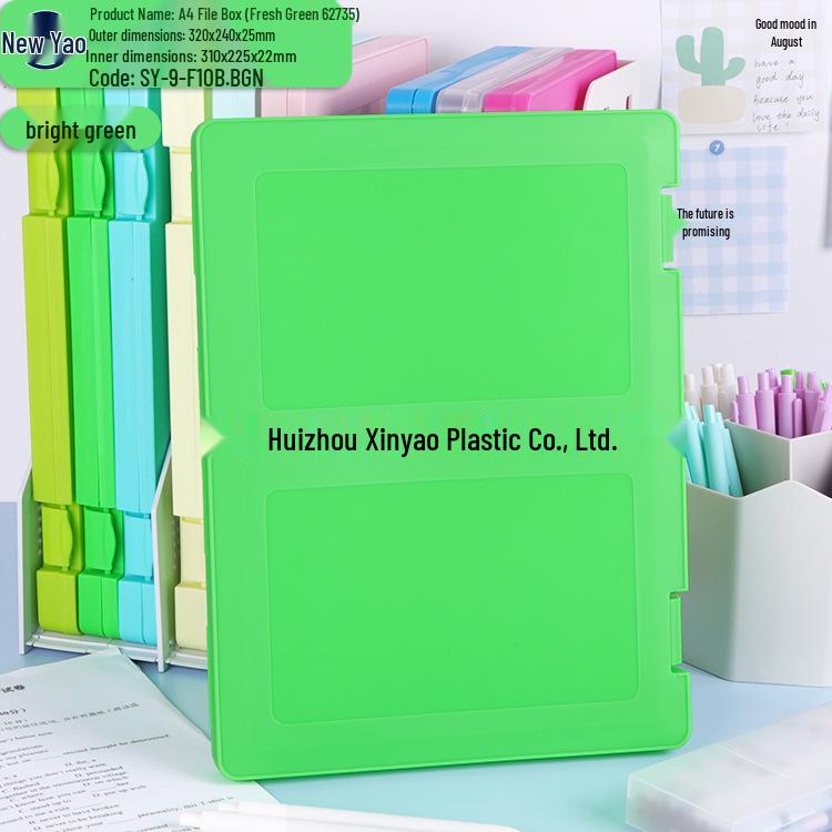 Large Capacity A4 File Box with Pen Slot & Clipboard for A5 Paper Storage