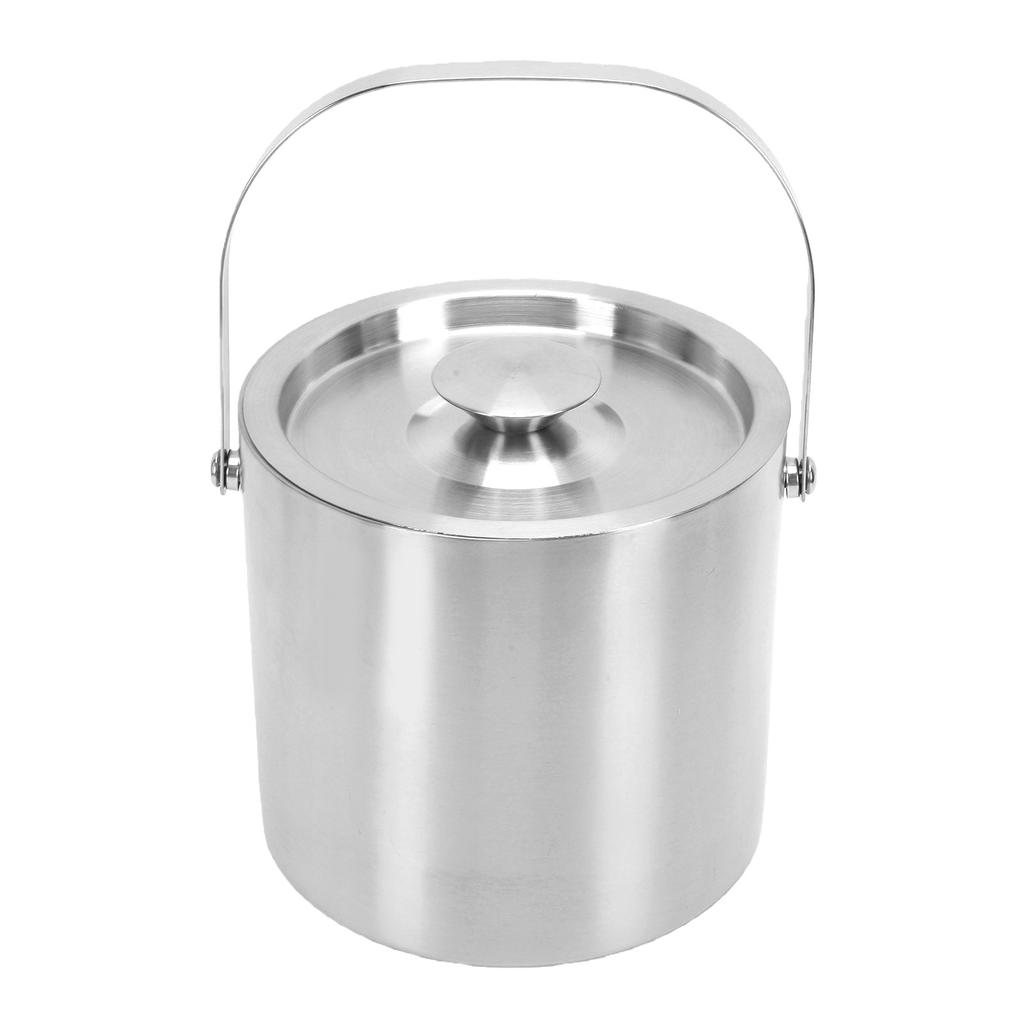 Ice Bucket with Lid 3L Stainless Steel Double Wall Insulated Ice Bucket Wine Drink Container Holder for Beer Cocktail