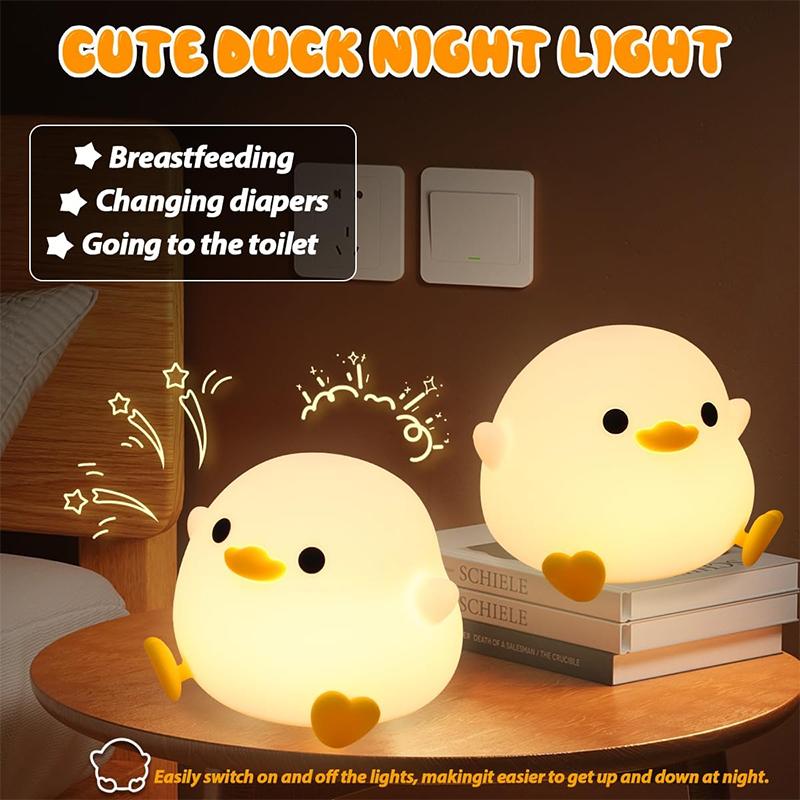 Duck Night Light for Children, Dimmable Touch Control, Portable and Rechargeable, Birthday Christmas Gifts