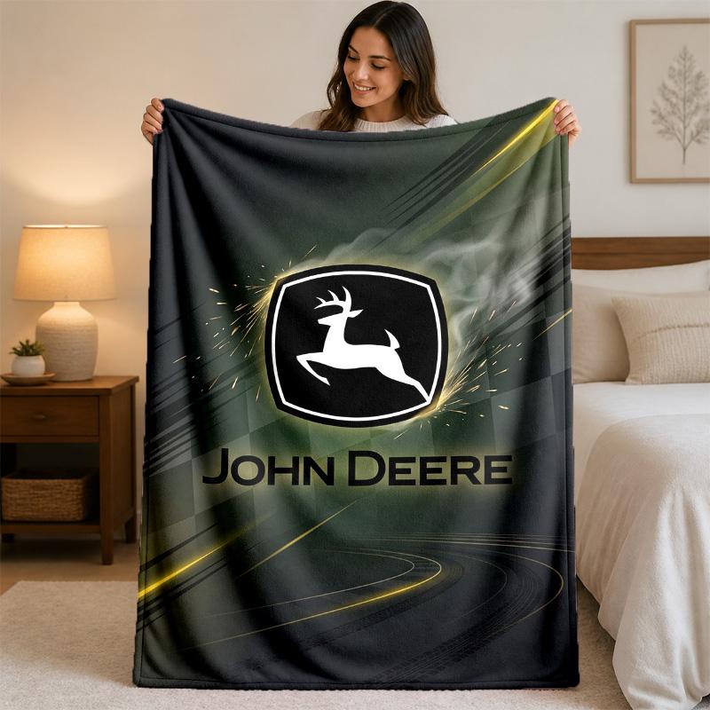 John Deere Print Flanelldecke Gemütliche Leichte Plüschdecke für Bett Sofa Haushalt
