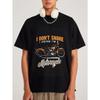 White T Shirt with I Dont Snore I Dream Im A Motorcycle Print for Casual Wear