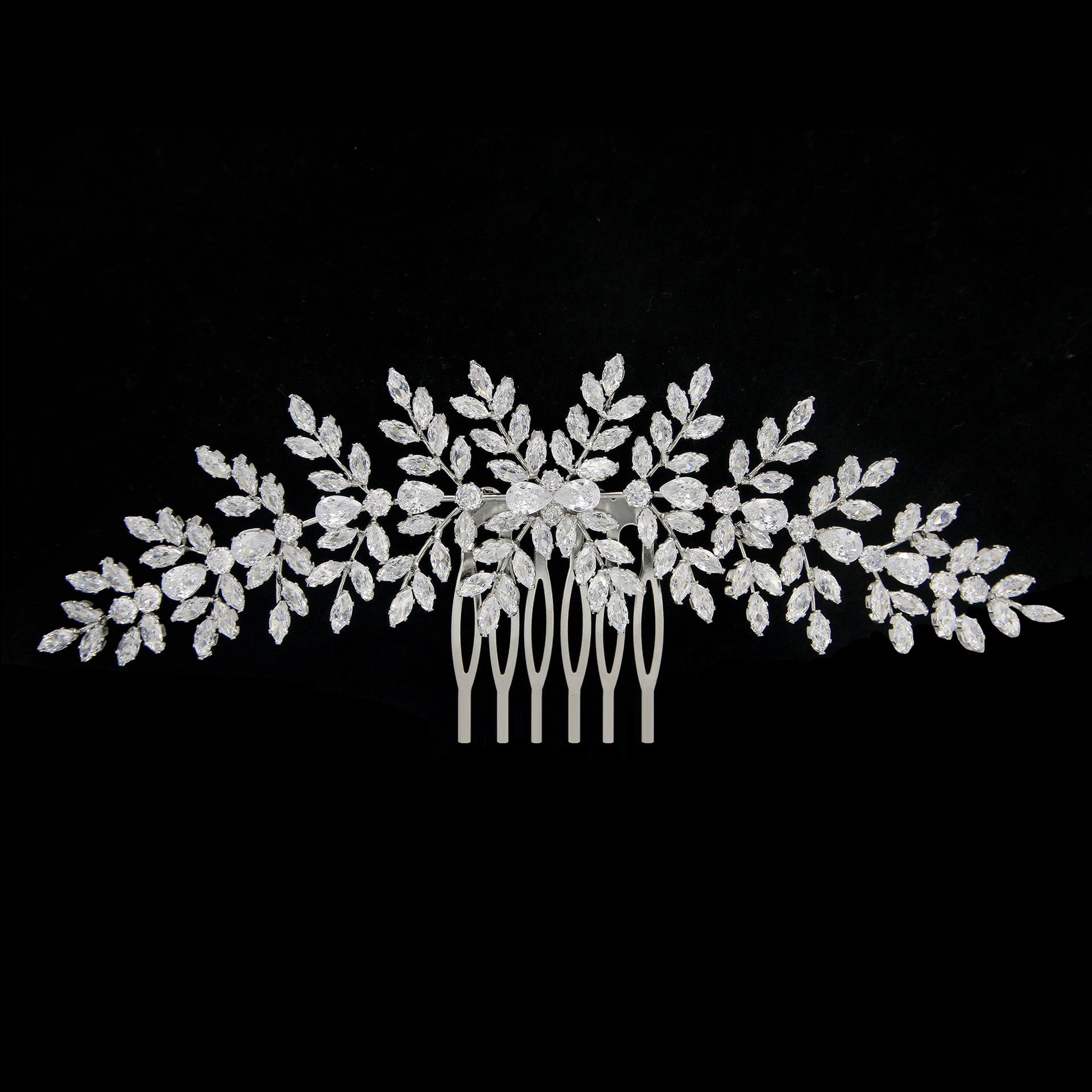 

European and American Korean Style Bridal Hair Accessories Princess Crown Wedding Tiara Zircon Hair Comb